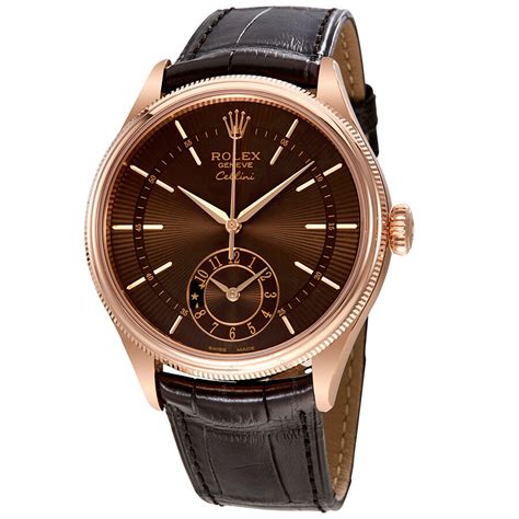 rolex cellini brown leather|pre owned rolex cellini watches.